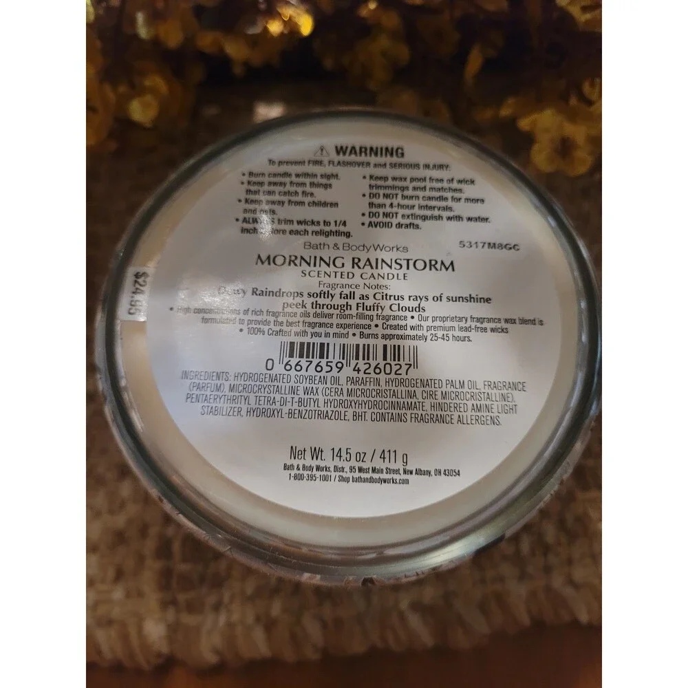 Morning Rainstorm - Bath and Body Works 3-wick Candle